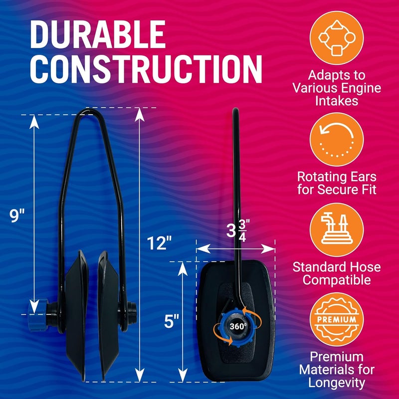 Better Boat Boat Motor Muffs, Outboard and Inboard I/O Engine Flush Kit, Rectangle Muffs, Hose Adapter, for Marine Use and Winterizing, Boat Accessories - Image 3
